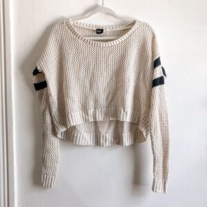 Urban Outfitters BDG Crochet Cream & Black Cropped Sweater